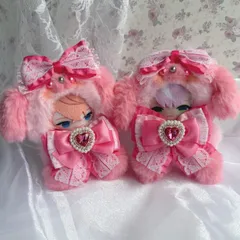 【1023】ぬい服　おすわりぬい服　10cm にじぱぺっと　ピンク　垂れ耳　犬