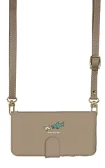 iPhone15Pro  ケース 手帳型 iPhone15 プロ スマホケース スマホショルダー レザー ストラップ サメ 鮫 猫 手描き イラスト かわいい 調節可能 130cm  カラー02