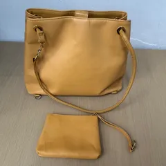 ▪️4℃ ショルダー バッグ トートバッグ  ポーチ付き オレンジ系