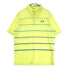 サイズ：M UNDER ARMOUR アンダーアーマー 1327037 半袖 ポロシャツ ボーダー柄 イエロー系 [240101383035]# ゴルフウェア メンズ ストスト