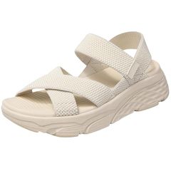 【新品】 [MERPHINE] サンダル レディース ニット メッシュ スポーツサンダル 厚底 スニーカーサンダル 夏 通気 軽量 歩きやすい おしゃれ クリーム入り 22.5cm 1