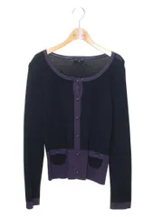 トゥービーシック W5F15-691-28 カーディガン 2 ネイビー/パープル バイカラー リボン IT435FQRU3BE
