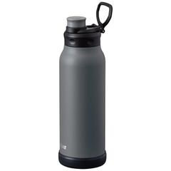 【新品】 アトラス 水筒 1リットル 直飲み 保冷 真空断熱 スポーツボトル 軽量 スポーツドリンク対応 大容量 持ち運びに便利 ハンドル付き ダイレクトボトル アクティバ グレー ADHB-1000GY 0