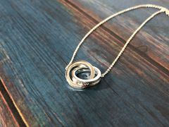 【管理番号68.】 Tiffany＆Co. ティファニー ネックレス ダブルリング 1837 ナロー インターロッキングサークル SV925