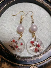 レジンピアス◎パール付き