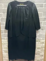 【G3-18】◇ 東京ソワール19サイズ　ロングワンピース　黒色