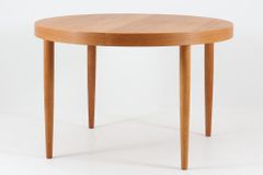 デンマーク製 ダイニングテーブル（円形・エクステンション） オーク材 直径112cm 北欧ビンテージ家具/DK16634