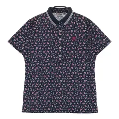 サイズ：L FILA GOLF フィラゴルフ  半袖ポロシャツ 総柄 ネイビー系 [240101207732]# ゴルフウェア レディース ストスト