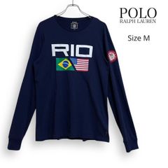 ポロスポーツ ラルフローレン ロンT ネイビー ビッグロゴ 袖ロゴ L 