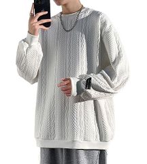 #1958:ホワイト_XL Poperdision トレーナー メンズ 秋服 長袖 tシャツ 大きい サイズ ゆったり 人気 無地 パーカー カジュアル プルオーバー ビッグ シルエット シンプル オシャレ スウェットシャツ スポーツ 春秋冬 White-XL