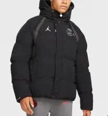 美品✨ジョーダン×ナイキ ダウン ジャケット Lサイズ ブラック ロゴ入り L ナイキ ジョーダン JORDAN PUFFER ジャケット ダウン 黒