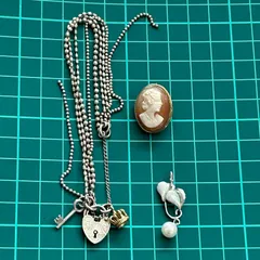 silver刻印アリ。アクセサリー3点　まとめセット　ペンダントトップ×2　ブレスレット1