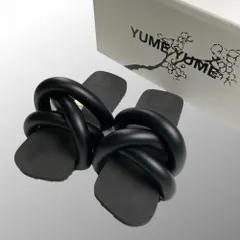 【箱・布袋付】 YUME YUME ユメユメ / TYRE SLIDE パイプサンダル ブラック 参考定価:21,000+tax SIZE:EU37(22.5-23cm程度)