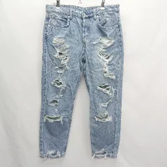 ◇ &DENIM &デニム ダメージデニムパンツ サイズUS 8 インディゴブルー系 レディース E  【1407180020665】