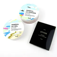 エトヴォス 日焼け止めフェイスパウダー/アイシャドウ 3点セット 残半量以上 コスメ まとめて レディース ETVOS 【中古】