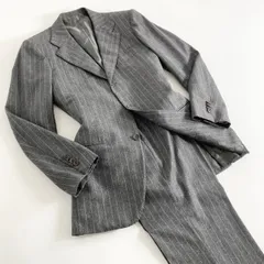 53a17 イタリア製 Kiton NAPOLI キートンナポリ セットアップスーツ 上下セット 44 グレー ストライプ ウールのサムネイル