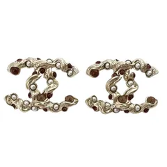 【中古】 CHANEL シャネル  ピアス   ココマーク カラーストーン フェイクパール ピアス D18 K CCマーク アクセサリー レディース 男女兼用 24010841 QB