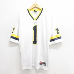 XL/古着 ナイキ NIKE 半袖 ビンテージ フットボール Tシャツ メンズ 00s 1 メッシュ地 Vネック 白 ホワイト ユニフォーム ゲームシャツ 25j