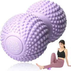 はなめぶく フォームローラー ミニ 理学療法士監修 ダイエット器具 筋膜ローラー マッサージローラー 筋膜リリース ピンポイントミニ(パープル,  手のひらサイズ)