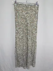 ◇ Θ LOWRYS FARM ローリーズファーム 花柄　ウエストゴム マキシ フレアー スカート サイズM ベージュ レディース E  【1409240067740】