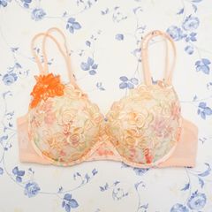 wacoal Lge ワコール　ルジェ　ブラジャー　D70　花柄　刺繍　レース　ボディメイク　ピンク　オレンジ