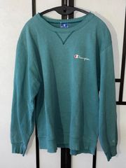 90s　champion 　チャンピオン　グッドフェード　グリーン　前V　スウェット　ヴィンテージ　ビンテージ　USA　Lサイズ　リバースウィーブ  アメカジ