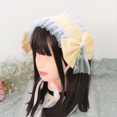 ヘッドドレス　【淡黄×フラワー】