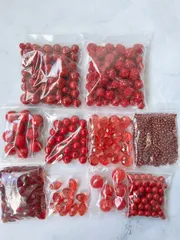 大容量　ハンドメイド　推し活　パーツ　ビーズ　レッド系　詰め合わせセット