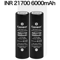 KEEPPOWER INR 21700 NH2160 6000mAh Max:18A Constant:12A リチウムイオンバッテリー 高出力 高信頼セル ケース付き 2本組