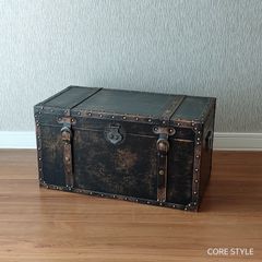 ヴィンテージボックス　収納ケース　レザー調　トランク　A631