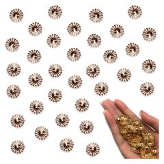 ビーズキャップ ゴールド KC金 11mm 座金 花座 100個 花 ビーズ 透かし カバー 金具 ハンドメイド アクセサリー パーツ BD4169