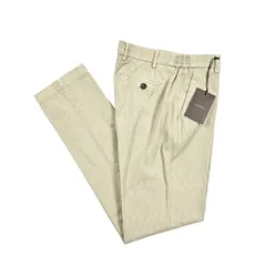 BERWICH ベルウィッチ / MORELLO ノータックチノスラックス 秋冬 コットン 千鳥格子 チェック ベージュ 411925