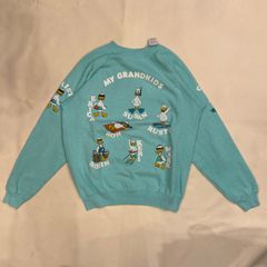 80s 90s　usa　hanes　スウェット　アート　キャラ　アヒル　短丈　【T-369】