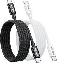 【2本セット】SUNGUY Type C to Type C ケーブル 【1m+1m PD対応 60W急速充電】 USB-C & USB-C ケーブル データ転送 高耐久性のナイロン編み 断線防止 iPhone15 / 15Proシリーズ 充電ケーブル