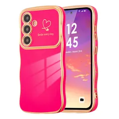 【新着商品】S25 ウェーブ S25 ケース 柔軟な ギャラクシー TPU サムスン シリコン スマホケース おしゃれ メッキ加工 ソフト 人気 軽量 ハートケース 耐衝撃 韓国 用 可愛い 5G カバー 女子 Galaxy 女性 Samsung 携帯電話カバ