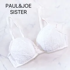 【新品タグ付き】PAUL＆JOE SISTER　ポールアンドジョーシスター　ブラジャー　ランジェリー　下着　ワイヤーなし　パッドあり　アジャスター付き　ホワイト　コットンレース　フラワーレース　マーガレット柄　定価5300円　ブランド下着　見せブラ　勝負下着のサムネイル