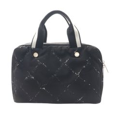 シャネル CHANEL トラベルライン ハンドバッグ ブラック ナイロン レディース【中古】