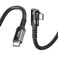 ★Thunderbolt 4 ケーブル L字型 0.5m 240W急速充電 8K対応 40 Gbps データ転送 Type-C&Type-C ケーブル(0.5M ブラック)