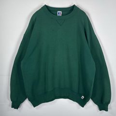 古着 90's/90年代 ラッセル Russell USA製 長袖 スウェット トレーナー クルーネック USA製 オーバーサイズ 大きいサイズ XXL  グリーン 無地 メンズ
