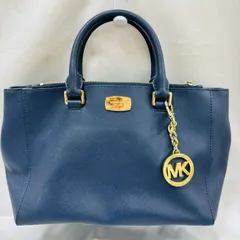 A【中古】MICHAEL KORS マイケルコース ハンドバッグ ショルダー付き ネイビー  レディース バッグ