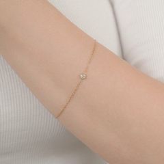 ブレスレット レディース 金属アレルギー対応 つけっぱなしOK サージカルステンレス 316L シンプル 上品 ストーン ジルコニア 華奢 スキンジュエリー ルピス LUPIS st0078