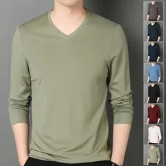 Tシャツ メンズ ロングTシャツ ロンT 長袖 メンズ 秋服 Tシャツ Vネック クルーネック カットソー ス スリム アメカジ 秋 ccmnt0904p118