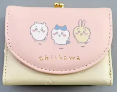 【中古】財布・パスケース ちいかわ＆ハチワレ＆うさぎ(ピンク) プリント口金財布 「ちいかわ なんか小さくてかわいいやつ」