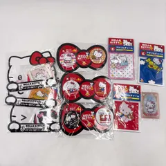 【未使用】[各3種セット] Happyくじ ハローキティ 50th E賞 アクリルチャーム / F賞 缶バッジSET(2個セット) / G賞 ステッカーSET(5枚セット) HELLO KITTY 50周年 サンリオ