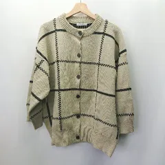 ◇ JEANASIS ジーナシス チェック柄 長袖 カーディガン サイズF ベージュ ブラック レディース E  【1404240002531】