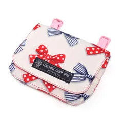 【特価商品】クリップ 女の子 付けポケット 移動ポケット ポケットポーチ 小学生 STYLE スモール CANDY ポルカドットとストライプのフレンチリボン(アイボリー) COLORFUL N6008500