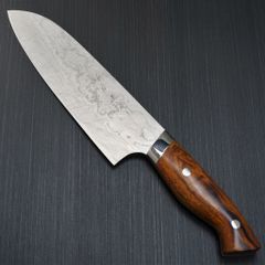【片山打刃物】 包丁 三徳包丁 185mm 粉末ステンレスハイス スーパーゴールド2 ニッケルダマスカス 黎明シリーズ 送料無料 ギフトラッピング対応 katayama7