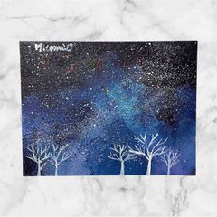 夜空　大神　キャンバス　盛り上げ　星空　原画 星空の絵画☆真作 キャンバス原画 夜空 宇宙 現代アート アート