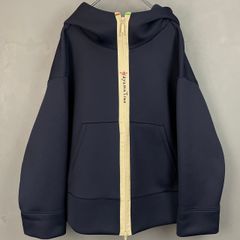 日本製 Hayama Time ハヤマタイム ジップアップ パーカー フーディー ジャケット ストレッチ ネイビー 紺 レディース 38 ゆったり