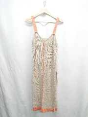 ◇ ⊂ gleam グリーム サマーニット キャミソール ロング ニットワンピース サイズF ベージュ系 レディース E  【1410290056592】